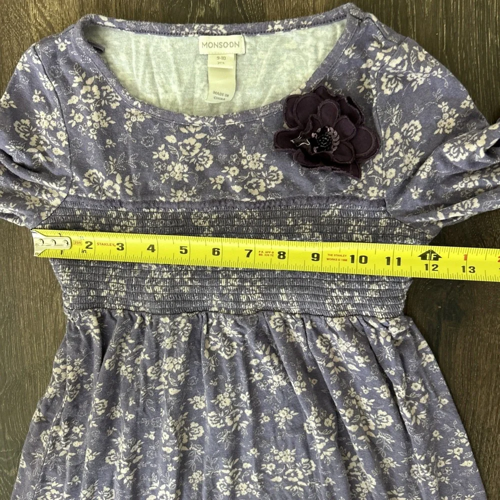 Monsoon‎ Purple Floral Dress Long Sleeve Size 9/10 COMFY